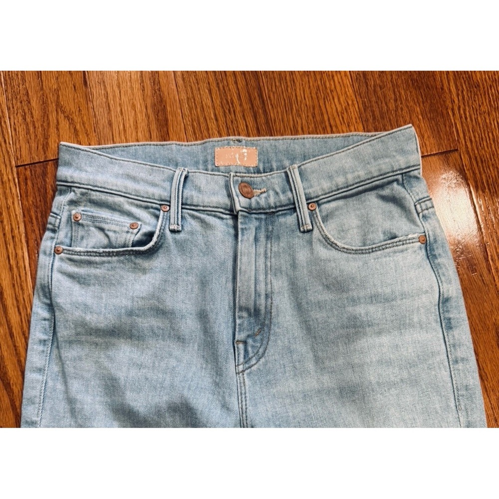 MOTHER The Weekender Fray Jeans SIZE 25 Blue High Rise Flare Raw Hem LIGHT - Picture 2 of 12